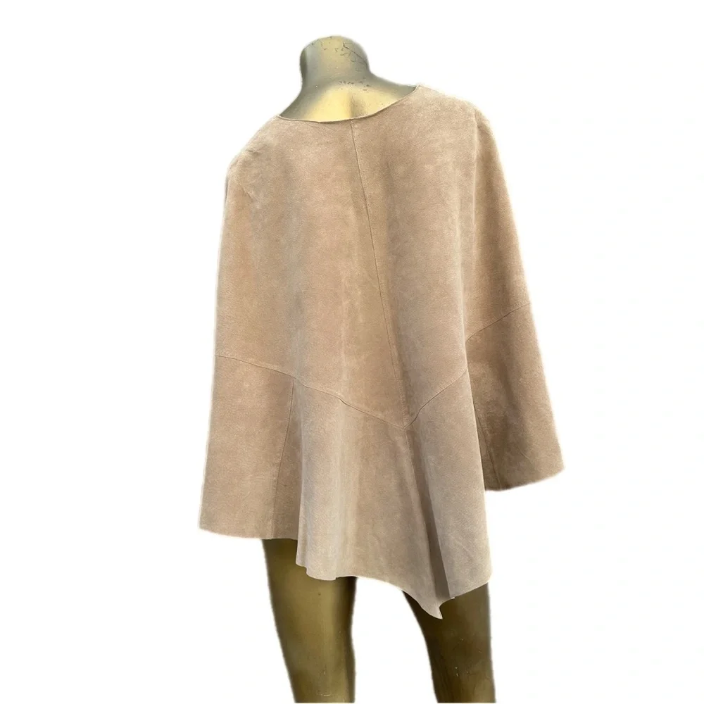 Y2K Vintage INC 100% Genuine Suede Leather Poncho/ Cape Top size S/M